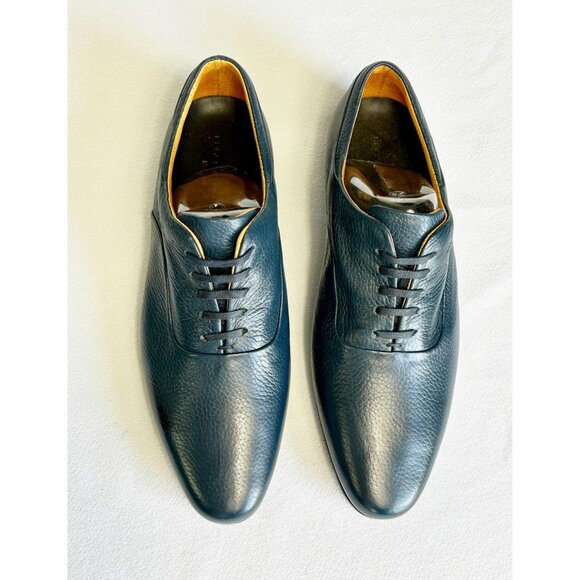 Porsche Design Men's Italian Torino Leather Oxford Shoes in Blue - Sz 10 - Picture 1 of 14